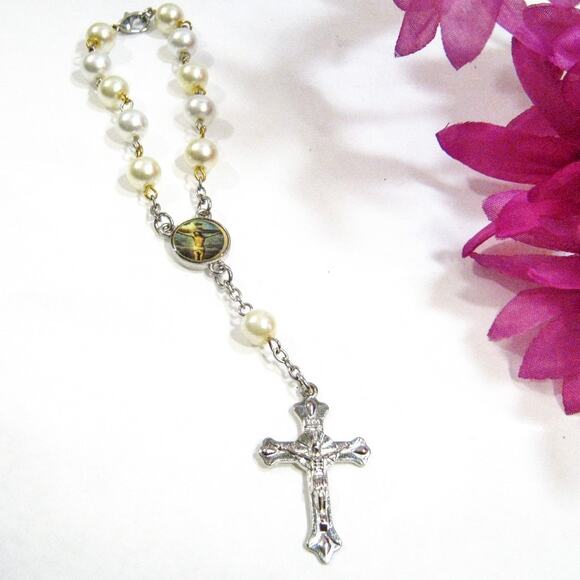 Handmade Car Rearview Mirror Catholic Rosary Christian Religious Prayer Beads - Picture 5 of 5